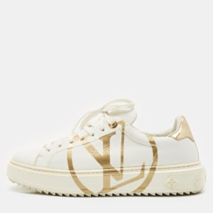 Louis Vuitton White Leather Time Out Sneakers Size 40