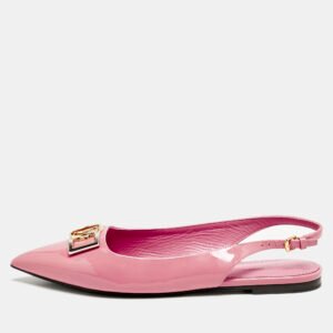 Louis Vuitton Pink Patent Leather Insider Slingback Flats Size 39