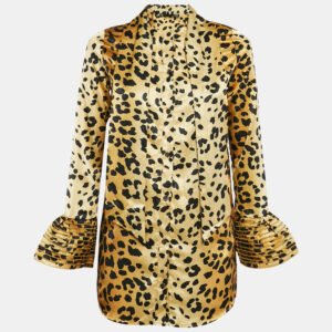 Love Moschino Brown Leopard Print Satin Mini Dress S