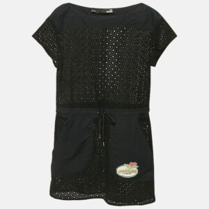 Love Moschino Black Broderie Anglaise Cotton Mini Dress S