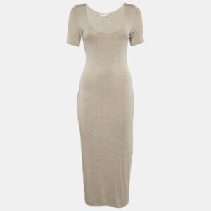 Lovers and Friends Grey Melange Jersey Bodycon Midi Dress M