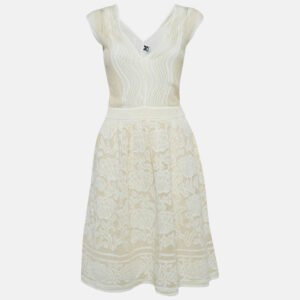 M Missoni White Lurex Knit Sleeveless Short Dress L
