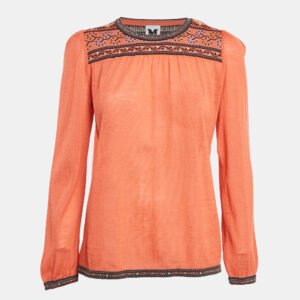 M Missoni Orange Wool Knit Long Sleeve Top M