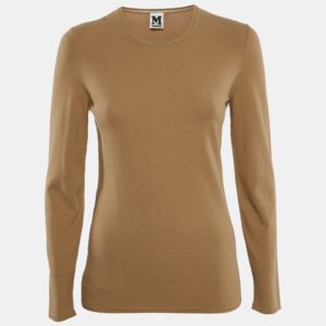 M Missoni Brown Knit Long Sleeve Round Neck Top L