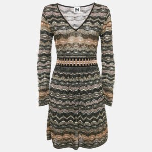 M Missoni Black/Gold Lurex Knit Mini Dress M