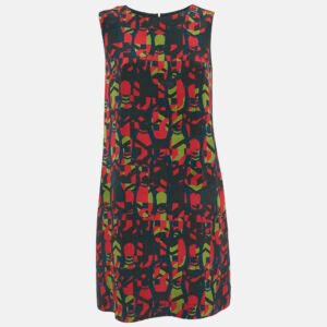 M Missoni Red Printed Silk Shift Mini Dress M
