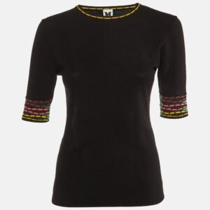M Missoni Black Knit Crew Neck Top M