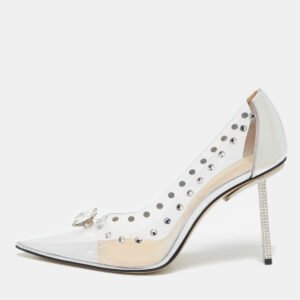 Mach & Mach Transparent PVC and Leather Diamond Dreams Pumps Size 38.5