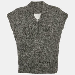 luxury-women-maison-martin-margiela-used-clothes-p1149172-007 Maison Martin Margiela Grey Rib Knit V-Neck Sweater Vest M