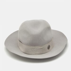 Maison Michel Paris Grey Felt Henrietta Fedora Hat M