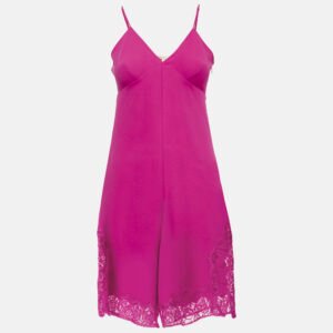 Maje Pink Crepe Lace Trimmed Playsuit S