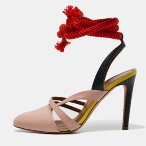 Malone Souliers X Roksanda Multicolor Leather and PVC Ankle Tie Pumps Size 38.5