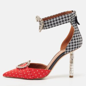 Versace Pink Satin Medusa Aevitas Platform Ankle Strap Pumps Size 37.5