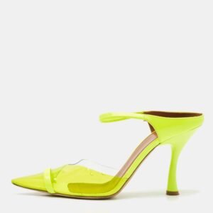 Malone Souliers Green/Transparent PVC Maureen Pointed Toe Mules Size 40.5