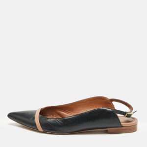 Malone Souliers x Roy Luwolt Black Leather Marion Luwolt Slingback Flats Size 37.5