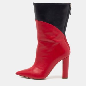 Malone Souliers by Roy Luwolt Red/Blue Leather And PVC Blaire Mid Calf Boots Size 35.5