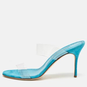 Manolo Blahnik Transparent PVC Scolto Slide Sandals Size 41