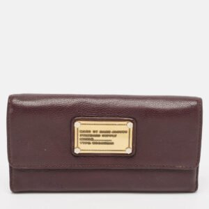 Marc by Marc Jacobs Dark Purple Leather Flap Wallet