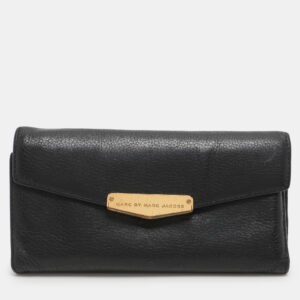 Marc by Marc Jacobs Black Leather Trifold Continental Wallet