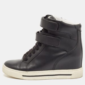 Marc by Marc Jacobs Black Leather High Top Sneakers Size 38