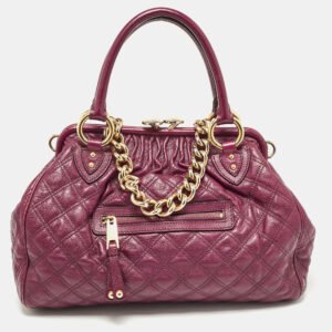 Marc Jacobs Purple Quilted Leather Stam Satchel