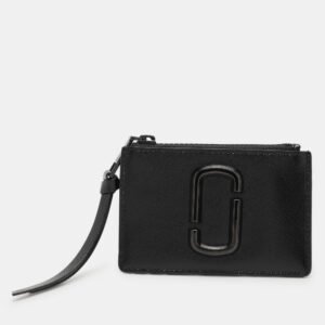 Marc Jacobs Black Patent Leather Snapshot Card Holder Wallet