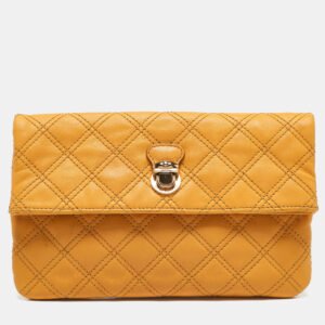 Marc Jacobs Mustard Quilted Leather Eugenie Clutch