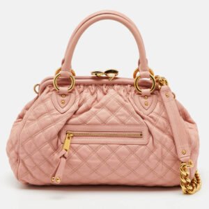 Marc Jacobs Blush Pink Quilted Leather Stam Satchel