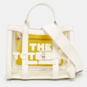 Marc Jacobs White/Clear PVC and Leather Small The Tote Bag