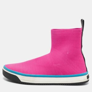 Marc Jacobs Neon Pink Knit Fabric Dart Sock Sneakers Size 40