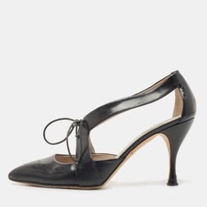 Marc Jacobs Black Leather Lace Tie Pumps Size 36.5