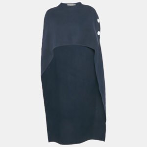 Marni Navy Blue Wool Long Cape M