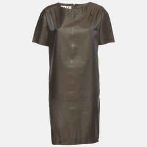 Marni Brown Cotton Blend Shift Dress L