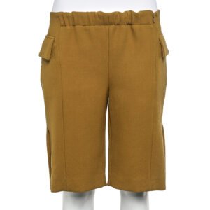 Marni Mustard Yellow Wool Crepe Pocket Detail Shorts S