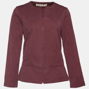 Marni Burgundy Cotton & Linen Peplum Jacket M