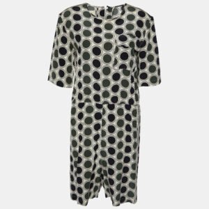 Marni Cream Dot Print Silk Playsuit S