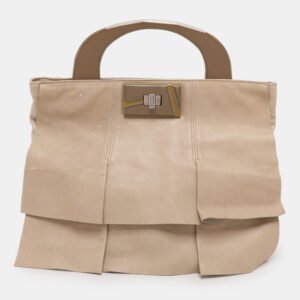 Marni Beige Leather Top Handle Bag