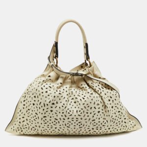 Marni Off White Leather Cutout Oversized Shoulder Bag