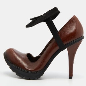 Marni Brown Leather Platform Pumps Size 40