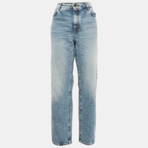 max mara blue denim straight leg jeans xl waist 34"