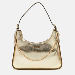 Michael Kors Gold Leather Large Wilma Chain Hobo