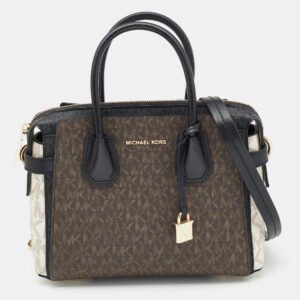 Michael Kors Tricolor Signature Coated Canvas and Leather Mercer Satchel
