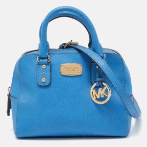 Michael Kors Blue Leather Dome Satchel