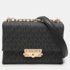 luxury-women-michael-kors-used-handbags-p1113607-001 Michael Kors Dark Grey Coated Canvas Cece Shoulder Bags