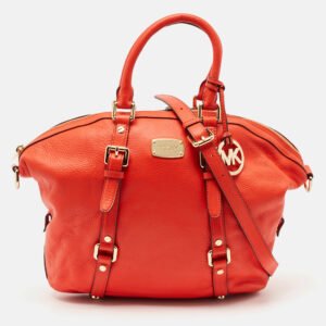 Michael Kors Red Leather Bedford Satchel