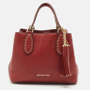 Michael Kors Red Leather Brooklyn Tote