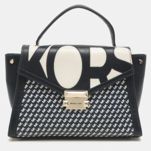 Michael Kors Admiral/Optic Leather Medium Graphic Logo Whitney Top Handle Bag