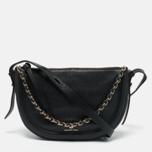 Michael Kors Black Leather Medium Jagger Shoulder Bag