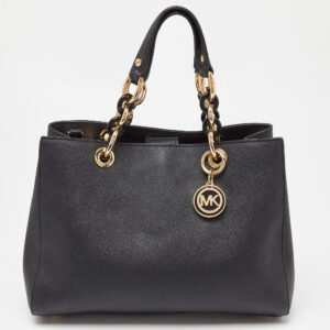 MICHAEL Michael Kors Black Saffiano Leather Medium Cynthia Tote