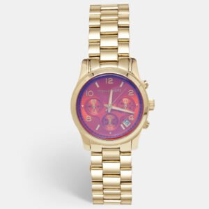 Michael Kors Pink Gold Plated Stainless Steel Runway MK5939 Women's Wristwatch 38 mm